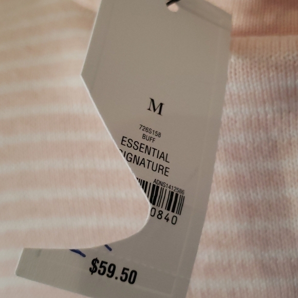 CROWN & Ivy Pink Striped Long Sleeve Sweater Nwt - Picture 8 of 8